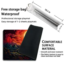 MTG Playmat with Free Storage Bags, Card Game Mat 24x14, TCG Board Mousepad - Image 2