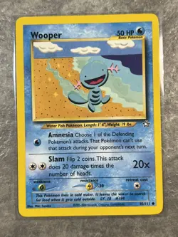 Wooper 82/111 Pokemon TCG Neo Genesis Vintage WOTC Card Regular (Light Play) 2 - Image 1