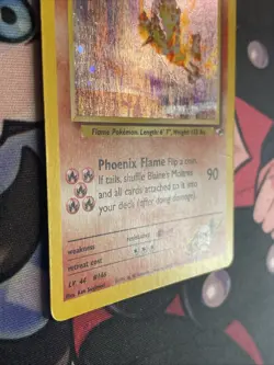 Blaine’s Moltres 1/132 MP -Vintage Holo Pokemon Card- Gym Heroes SWIRL - Image 5