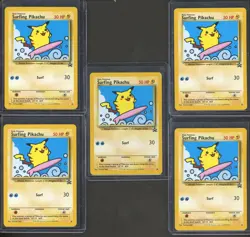Lot of (5) Surfing Pikachu 28 Black Star Promo Set Rare 2001 Pokemon Card - Image 1