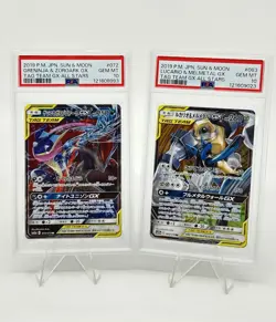 PSA 10 Pokemon Card Japanese Greninja &Zoroark Lucario & Melmetal GX 2CARD SET - Image 1
