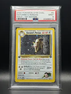 PSA 9 MINT Giovanni's Persian 8 Gym Challenge 1st Edition Holo Pokemon Card - Image 1