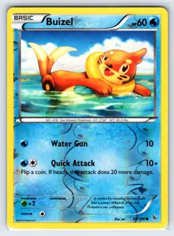 Buizel 28/106 2014 XY Flashfire Set Pokemon Card Reverse Holo Common - Nm/Vlp - Image 1