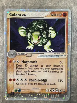Golem EX 91/97 EX Dragon Holo Ultra Rare E Series Pokemon TCG Card (Damage) DMG - Image 1