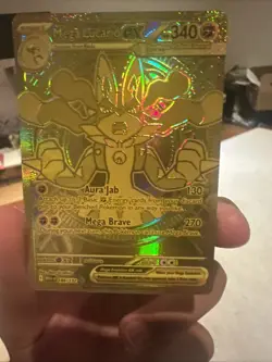 Mega Lucario EX Gold MUR English 188/132 Mega Evolutions Pokemon Card NM Mint - Image 1