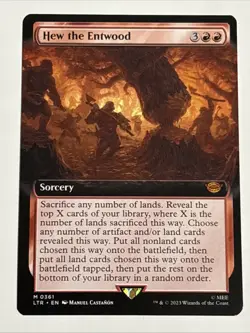 MTG Lord of the Rings Hew the Entwood Extended Art 0361 NM Mythic - Image 1