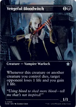 MTG Vengeful Bloodwitch (Borderless) Normal NM Foundations Magic 325 - Image 1