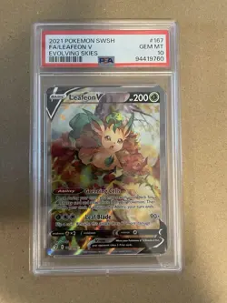 Leafeon V Alt Art PSA 10 Evolving Skies 167/203 Full Art Pokemon TCG Card - Image 1