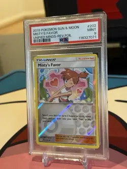 PSA 9 2019 POKEMON SUN & MOON UNIFIED MINDS #202 MISTY'S FAVOR-REVERSE FOIL - Image 3