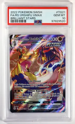 Pokemon TCG Rapid Strike Urshifu VMAX - TG21/TG30 Brilliant Stars - PSA 10 - Image 1