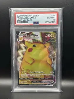2020 Pokemon SWSH FA/Pikachu VMAX Vivid Voltage #44 - PSA 10 - Image 1