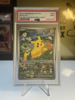PSA 9 Pikachu Black Star Promo 88 Paldea Adventures Chest Pokemon Card NM/M TCG - Image 1