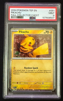 PSA 9 MINT Pikachu 051/162 COSMOS HOLO Collector Chest PROMO Pokemon Card - Image 1