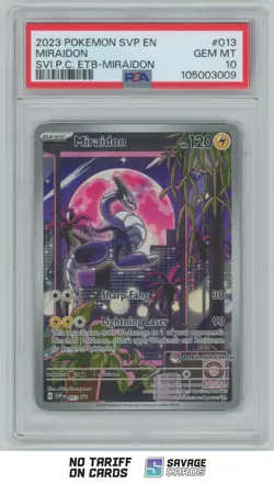 2023 Pokemon Scarlet & Violet Promo ETB Miraidon PSA 10 #013 - Image 1