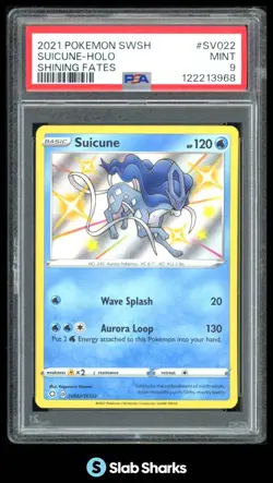 2021 POKEMON SWORD & SHIELD SHINING FATES #SV022/SV122 SUICUNE HOLO PSA 9 - Image 1