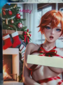 1/1 Only 1 Made Misty Christmas Pokemon NSFW Topless Lonestar Customs Waifu Card - Image 2