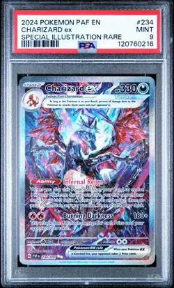 Pokemon TCG Scarlet & Violet Paldean Fates Charizard EX #234 SIR PSA Mint 9 - Image 1