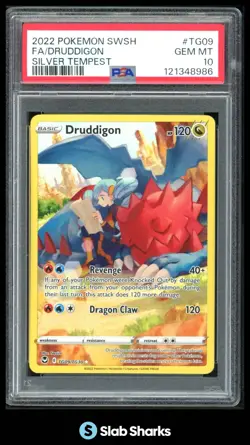 2022 POKEMON SWSH SILVER TEMPEST #TG09/TG30 DRUDDIGON TRAINER GALLERY PSA 10 - Image 1