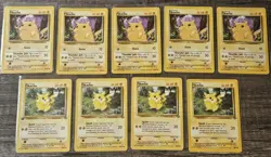 LOT of 9 1999 Pokemon Jungle Pikachu 60/64 & 58/102 1st Edition - Image 1