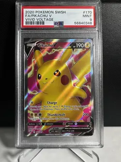 Pokemon! PSA 9 Pikachu V 170/185 - Vivid Voltage - Full Art - Mint - Image 1