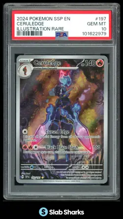 2024 POKEMON SURGING SPARKS - SSP EN #197/191 CERULEDGE ILLUSTRATION RARE PSA 10 - Image 1