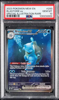 Pokemon Blastoise EX 200/165 Scarlet & Violet 151 PSA 10 - Image 1