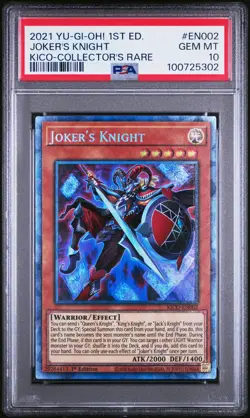 2021 YU-GI-OH! KING'S COURT 1ST EDITION COLLECTOR'S RARE JOKER'S KNIGHT PSA 10 - Image 1