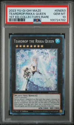 2023 YU-GI-OH! MAZE OF MEMORIES #EN053 TEARDROP THE RIKKA QUEEN PSA 10 - Image 1