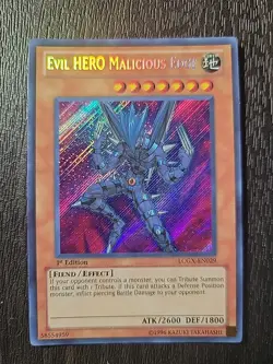 Yu-Gi-Oh TCG Evil Hero Malicious Edge LCGX-EN029 1st Ed Secret Rare NM - Image 1