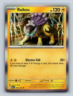 Raikou Holo Rare NM #048/132 ME01: Mega Evolution Pokemon Card - Image 1
