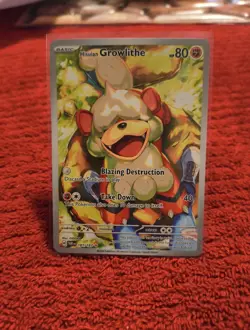 Pokemon TCG Hisuian Growlithe Twilight Masquerade Full Art Holo Card 181/167 - Image 2