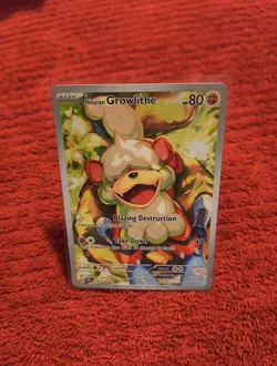 Pokemon TCG Hisuian Growlithe Twilight Masquerade Full Art Holo Card 181/167 - Image 3