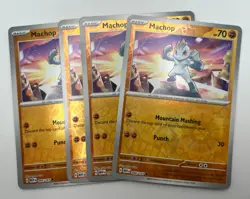 Machop Reverse Holo 066/165 x4 4x Pokemon Card 2023 Scarlet & Violet 151 Playset - Image 1