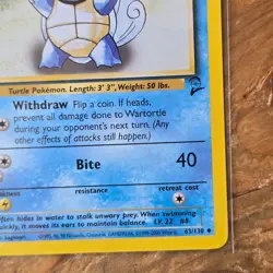 🔥Wartortle Pokemon Card 63/130 Base Set 2 Non-Holo 2000 WOTC 70HP Uncommon -LP - Image 4
