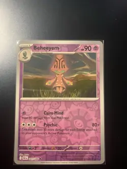 2025 Pokemon TCG Beheeyem 041 S&V Black Bolt Reverse Holo U Card NM+ - Image 1