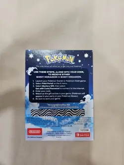 Pokemon Scarlet Violet Shiny Koraidon Miraidon Code Card - Not Scratched - Image 2