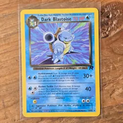 🔥Dark Blastoise Pokemon Card 20/82 Team Rocket Non-Holo 2000 WOTC 70HP Rare -LP - Image 1