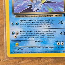 🔥Dark Blastoise Pokemon Card 20/82 Team Rocket Non-Holo 2000 WOTC 70HP Rare -LP - Image 5