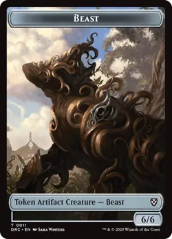 Beast | Construct Double Sided Token [Aetherdrift] MTG - Image 1