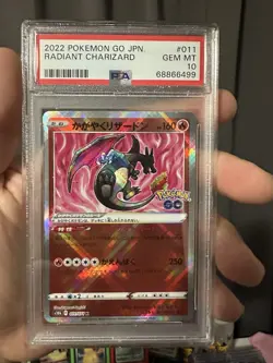 Pokemon cards PSA 10 Radiant Charizard 011/071 Pokemon Go Japanese 2022 - Image 1