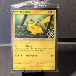 Pokemon TCG Pikachu 025/165 Pokemon Holiday Calendar '25 Festive Stamp Snowflake - Image 1