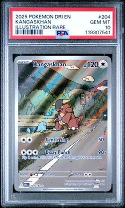 2025 POKEMON DRI EN-DESTINED RIVALS ILLUSTRATION RARE #204 KANGASKHAN PSA 10 - Image 1