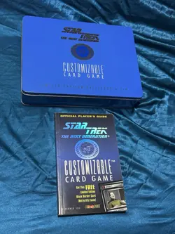 1995 STAR TREK Limited Edition TIN Customizable Game Cards CCG + Players Guide - Image 1