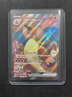 Pokemon TCG Charizard EX Full Art Holo Card 183/165 Scarlet & Violet 151 Series - Image 1
