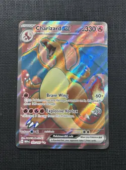 Pokemon TCG Charizard EX Full Art Holo Card 183/165 Scarlet & Violet 151 Series - Image 3