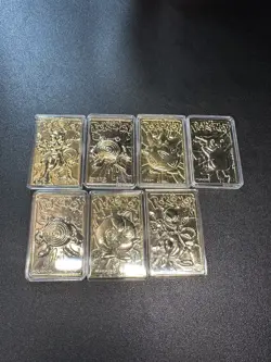 1999 Pokemon 23K Gold-Plated Burger King Lot of 7 Nintendo Promo Trading Cards - Image 1