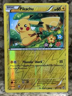 REVERSE HOLO Pikachu 27/111 - XY Furious Fists Pokemon Card - Image 1