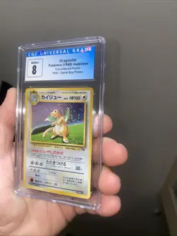 CGC 8 Japanese GameBoy Dragonite Holographic Pokemon Card - Image 3