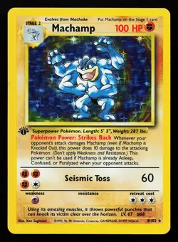 Machamp 8/102 Holo 1st Edition Base Set Unlimited Pokemon Card - Image 1