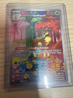 Pokemon TCG Sawsbuck Card 166/162SV05: Temporal Forces - Image 1